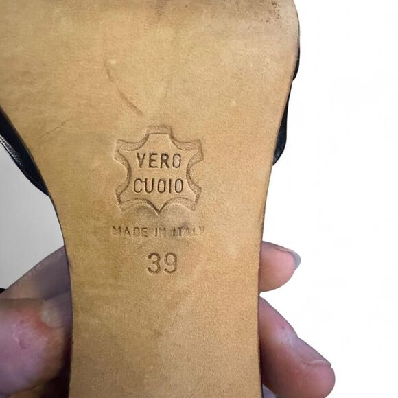 Paolo Iantorno Women’s Black Leather Heels Size 39 (US 8.5-9) Made in Italy - Picture 5 of 8